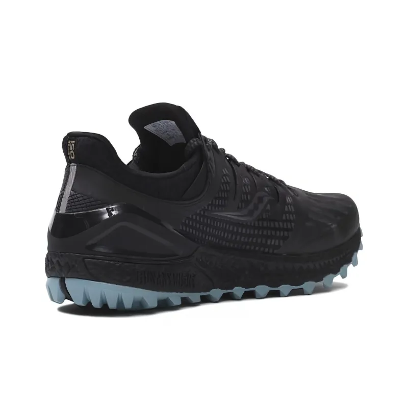Saucony Cushioning Wear Resistant Low Top Casual Running Shoes Men's Black Blue-3