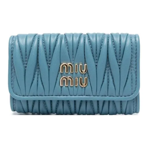 MIU MIU Leather Key Pouch Women's Blue