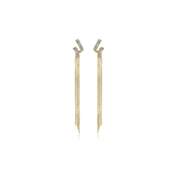 QLADY 925 Silver Needles Drop Earrings With Stud Women's