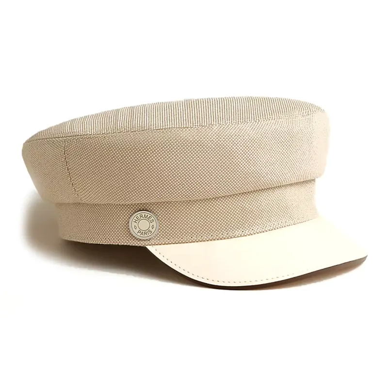 HERMES Cotton-Elastane Blend Berets Women's Brown-0