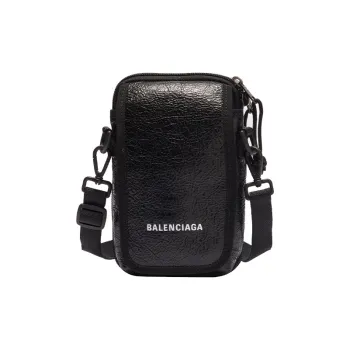 Balenciaga Explorer Lambskin Shoulder Bag, Crossbody Bag Regular Men's Black
