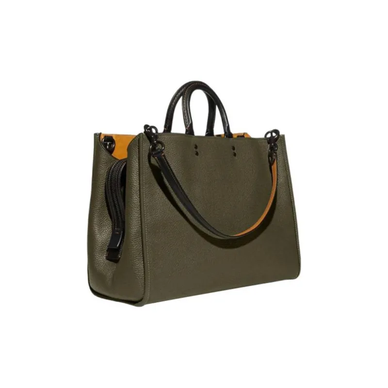 COACH Rogue Leather Handbag Women's Olive Green-1