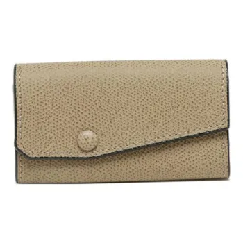 Valextra Cow Leather Key Pouch Unisex Light Umber