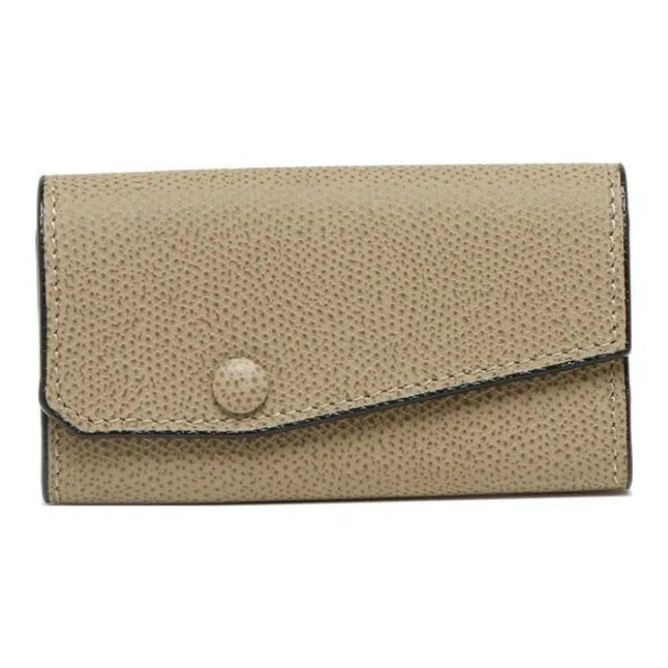 Valextra Cow Leather Key Pouch Unisex Light Umber-0