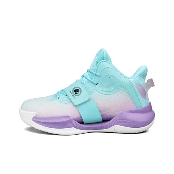 Animal Claws Slip Resistant Mid Top Basketball Shoes Unisex Blue Purple