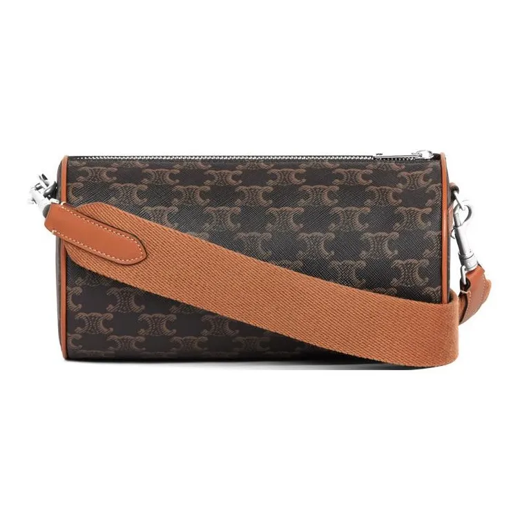 CELINE Smooth Cow Leather Handbag, Crossbody Bag, Cylinder Bag, Shoulder Bag Unisex Tawny-2