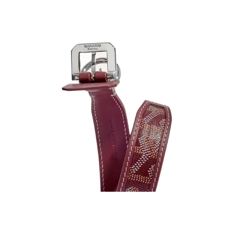 GOYARD Goyardine Canvas With Clamecy Cow Leather Dog's Teeth Collar Bag Accessory Unisex Burgundy-1