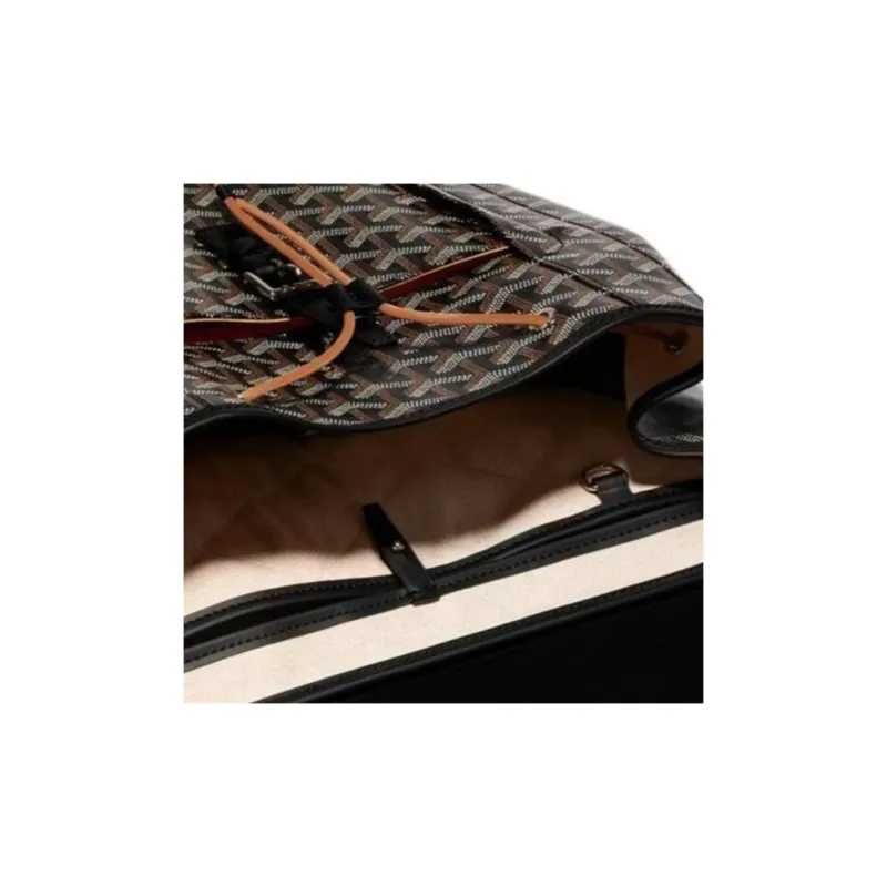 GOYARD Alpin Canvas With Leather Backpack Medium Size Unisex Black-5