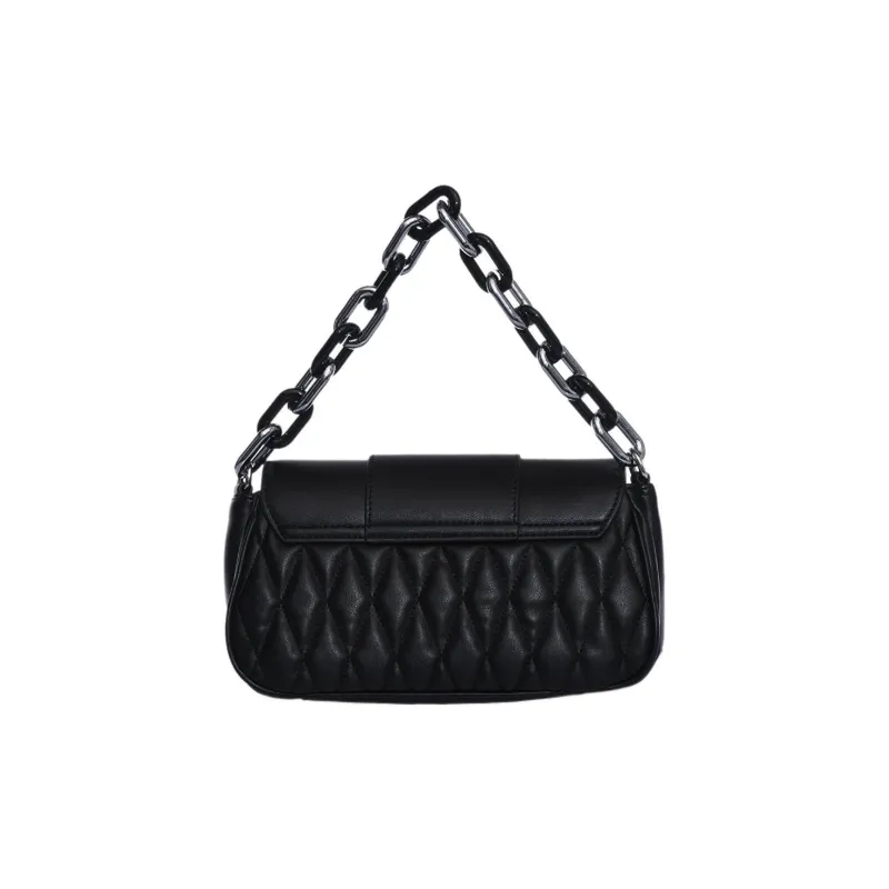 VERSACE JEANS COUTURE Leather Chain Bag Handbag Shoulder Bag Medium Size Women's Black-3
