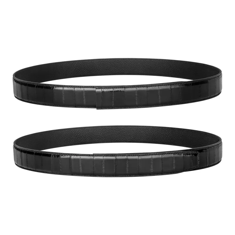 Jaylen Oos Eel Skin Leather Belts Men's Width  3.5cm-9