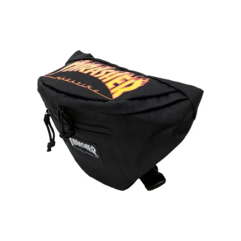 Thrasher Polyester Sling Bags One Shoulder Crossbody Fanny Pack Unisex Black-2