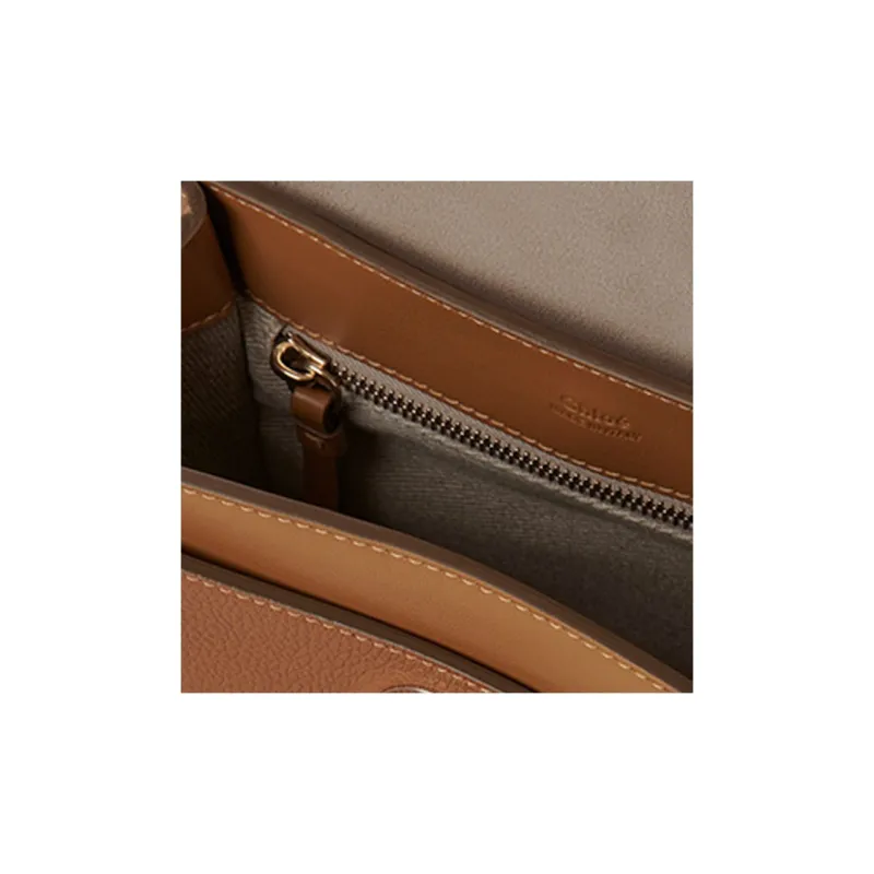 Chloe Tess Calfskin Shoulder Bag, Crossbody Bag, Handbag Mini Women's Clay Brown-3