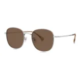 76045 N2R Full Dull Nickel White Frame with Tea Brown Lens