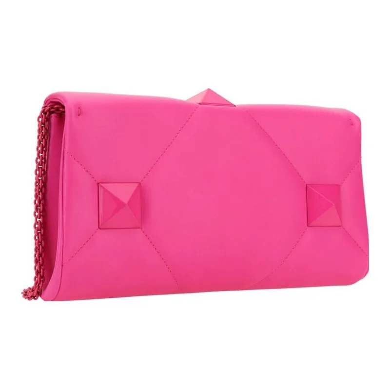 Valentino Sheepskin Clutch Large Size Women's Pink-3