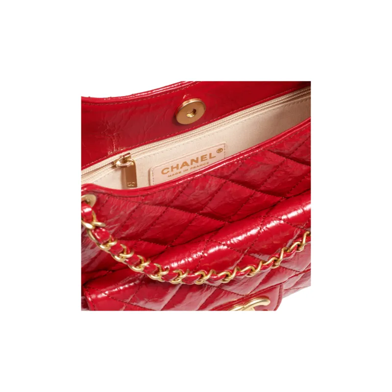 CHANEL HOBO Calfskin Hobo Bag, Single Shoulder Crossbody Bag Medium Size Women's Red-2