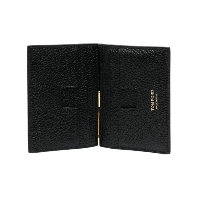 TF Grain Calfskin Wallet, Card Holder Men's Black-2