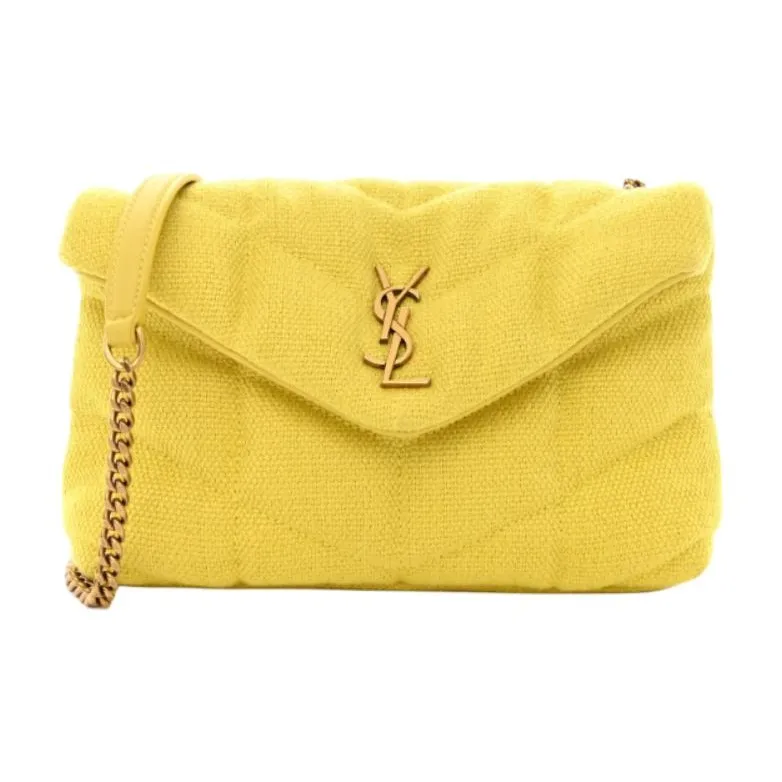 SAINT LAURENT Puffer Toy Bag Mini Women's Lemon Pie Yellow-1