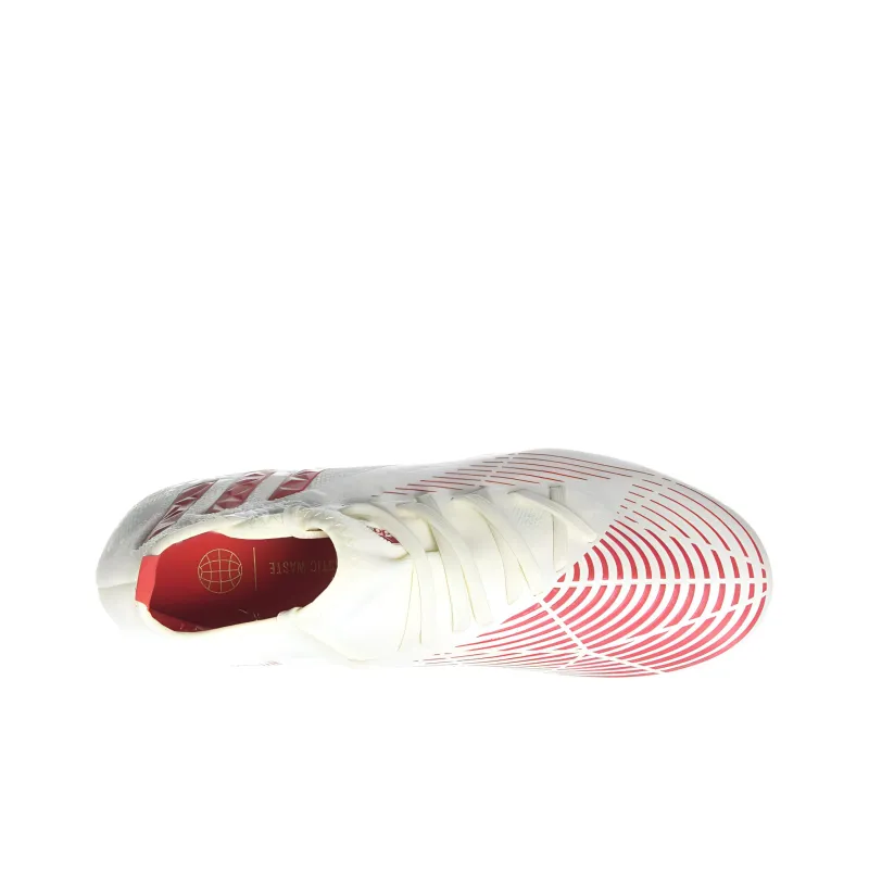 Adidas Predator Edge.3 TF Turf Firm Ground, Artificial Ground Cushioning, Wear Resistant Soccer Shoes Unisex White Red-4