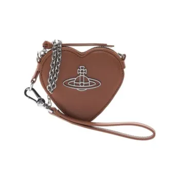 Vivienne Westwood Leather Heart-Shaped Bag Handheld Crossbody Bag Shoulder Bag Women's Brown