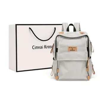 Simvay Clos Fabric Backpacks Backpack Laptop Bags Medium Size Unisex Gray