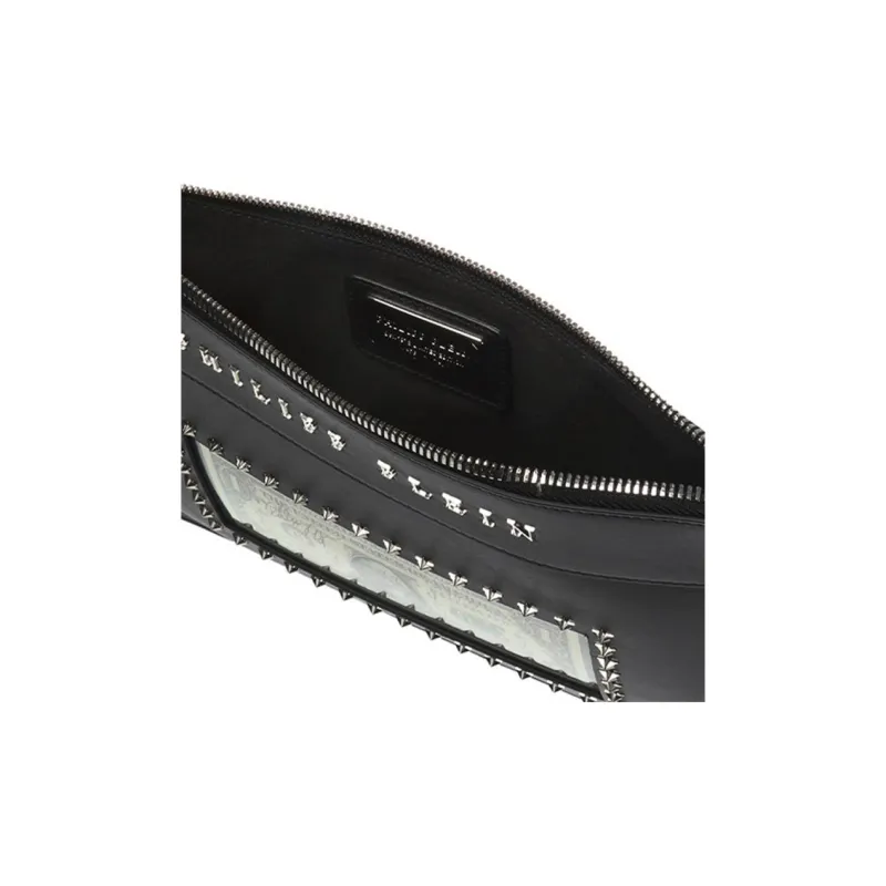 PHILIPP PLEIN Calfskin Clutch Regular Men's Black-3