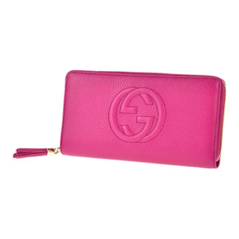 GUCCI Soho Calfskin Wallet Women's Rose Red-1