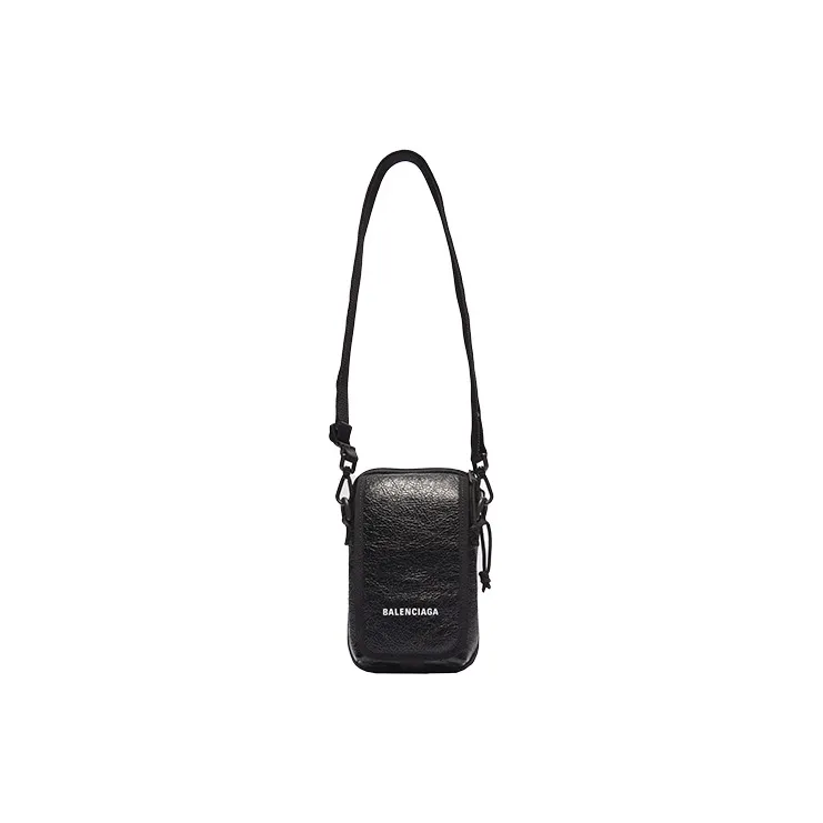 Balenciaga Explorer Lambskin Shoulder Bag, Crossbody Bag Regular Men's Black-5