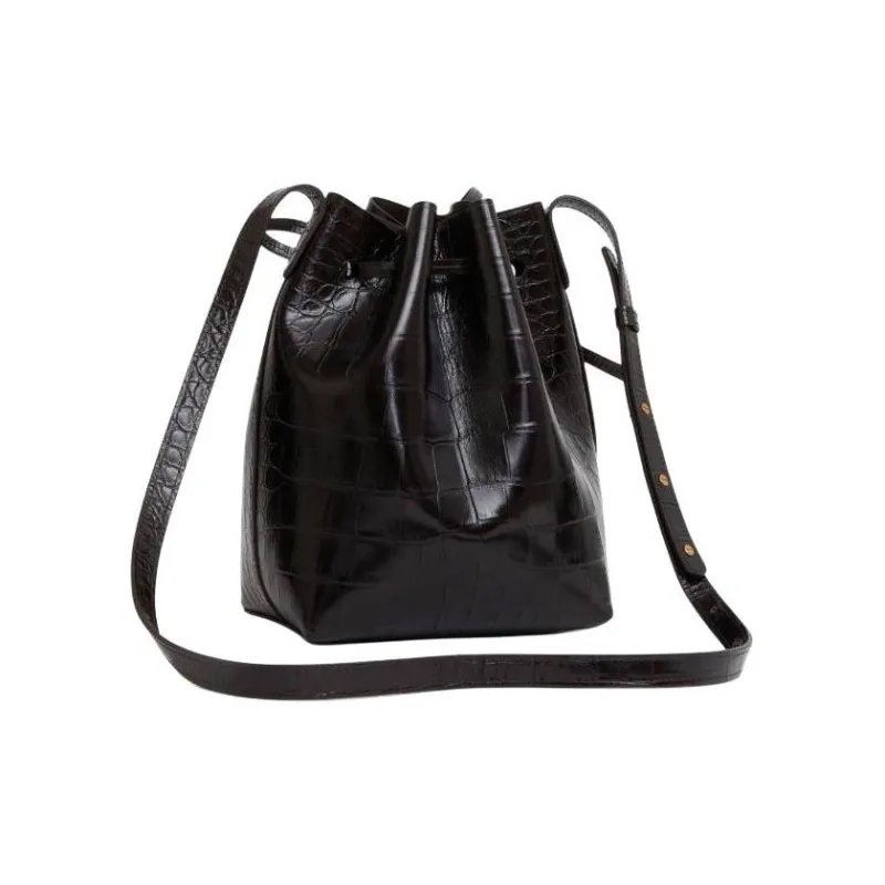 MANSUR GAVRIEL Calfskin Bucket Shoulder Bag Mini Women's Black-0