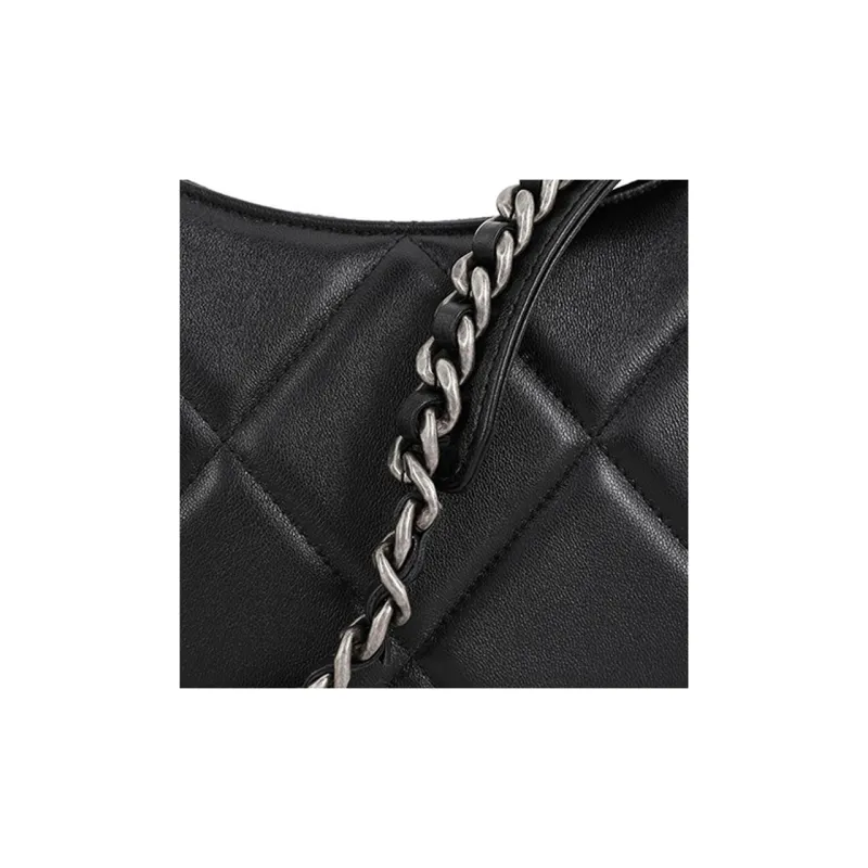 CHANEL 19Bag Sheepskin Pea Bag Shoulder Bag, Crossbody Bag Mini Women's Black-5
