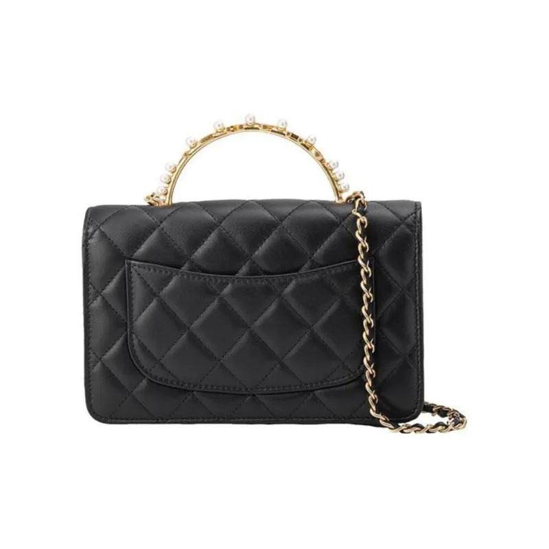 CHANEL WOC Lambskin Shoulder Bag, Crossbody Bag Women's Black-1