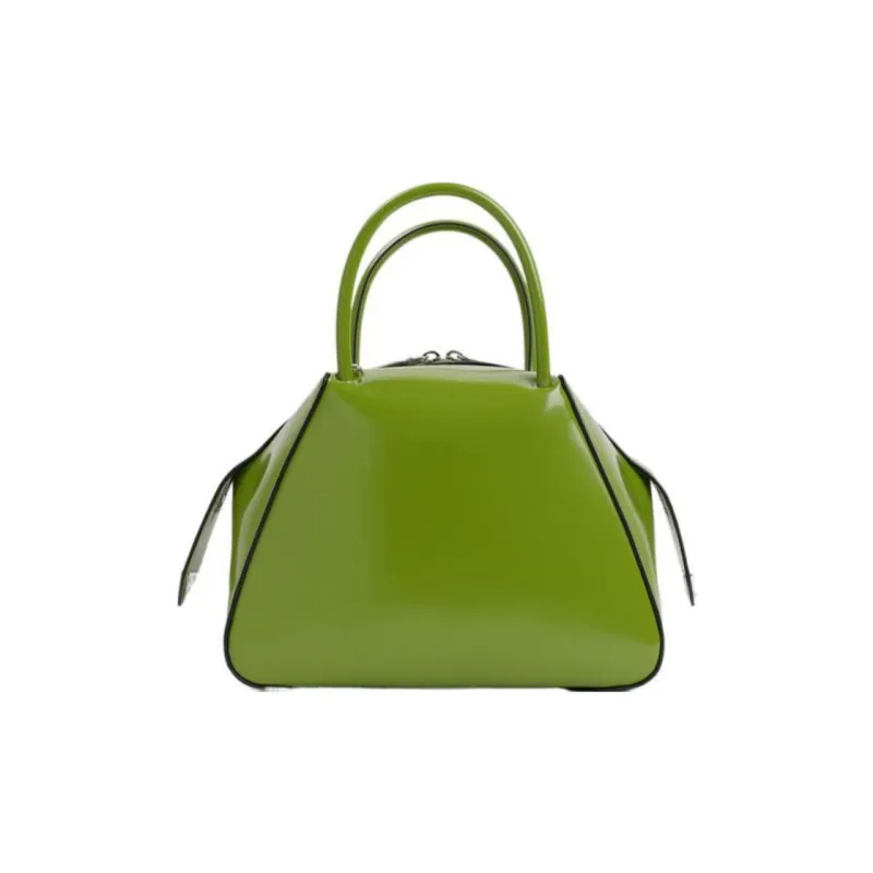 PRADA Calfskin Shoulder Bag Crossbody Bag Handbag Small Size Women's Apple Green-4