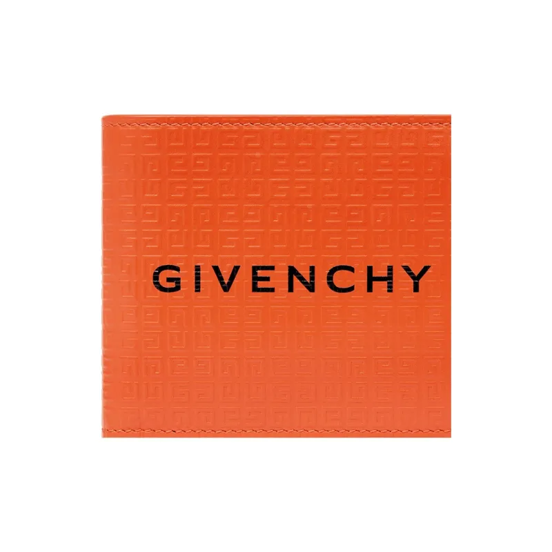 GIVENCHY 4G Cow Leather Wallet Men's Bright Orange-3