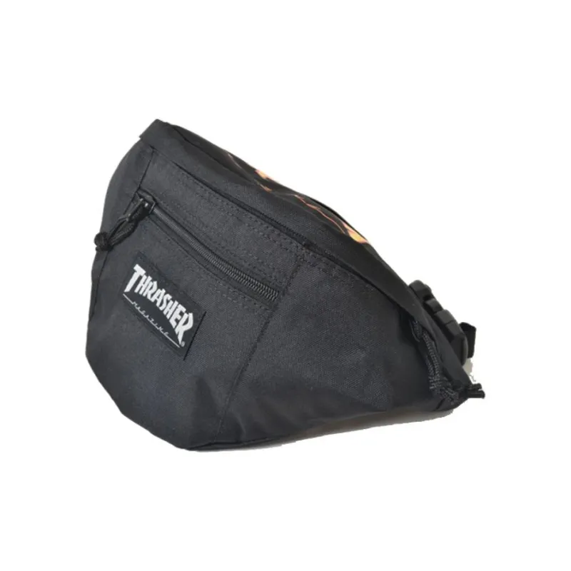 Thrasher Polyester Sling Bags One Shoulder Crossbody Fanny Pack Unisex Black-3