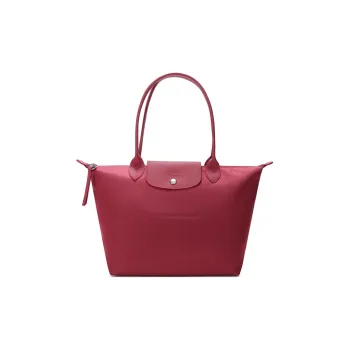 LONGCHAMP Le Pliage Néo Cow Leather Dumpling Bag Handbag Shoulder Bag Small Size Women's Raspberry Red