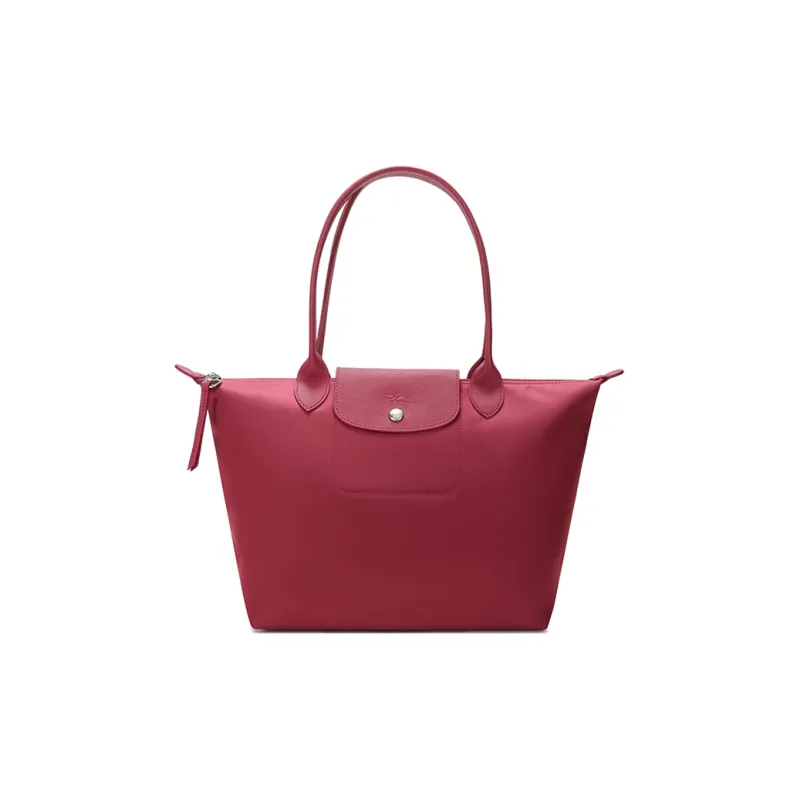 LONGCHAMP Le Pliage Néo Cow Leather Dumpling Bag Handbag Shoulder Bag Small Size Women's Raspberry Red-0
