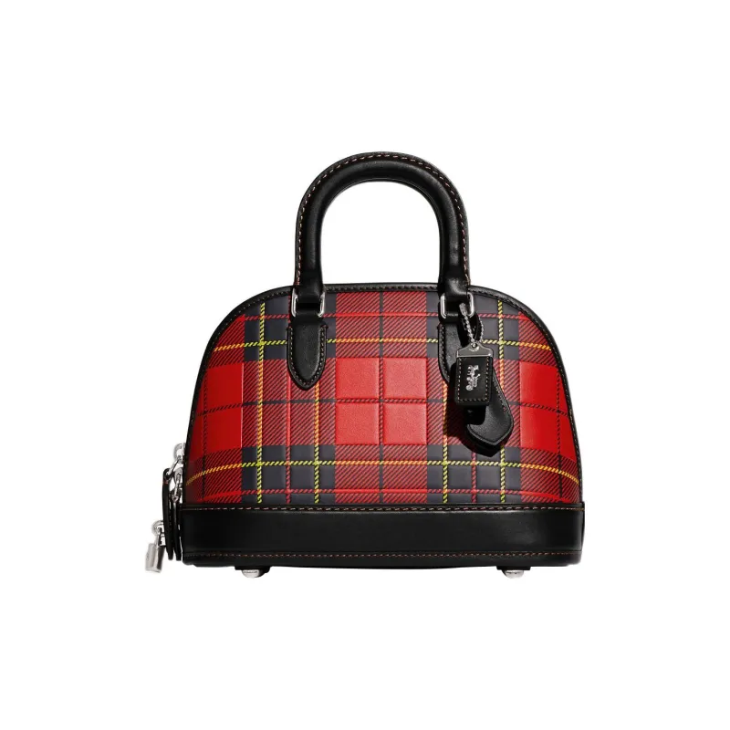 COACH Revel Leather Handbag, Shoulder Bag, Crossbody Bag Medium Size Women's Red & Black-0