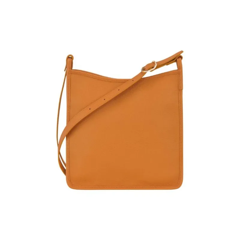 LONGCHAMP Cow Leather Laminated Shoulder Bag Crossbody Bag Large Size Women's Orange-2