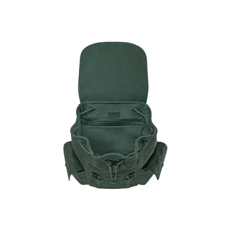 LOUIS VUITTON CHRISTOPHER Taurillon Monogram Embossed Cow Leather Backpack Medium Size Men's Forest Green-3