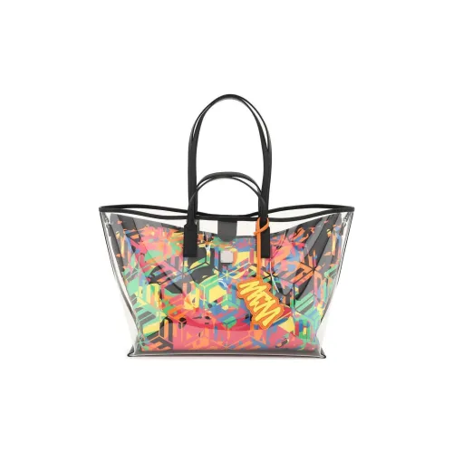 MCM Aren Nylon second Munich Bag, Shopping Bag, Handbag, Shoulder Bag Medium Size Women's Transparent Multicolor