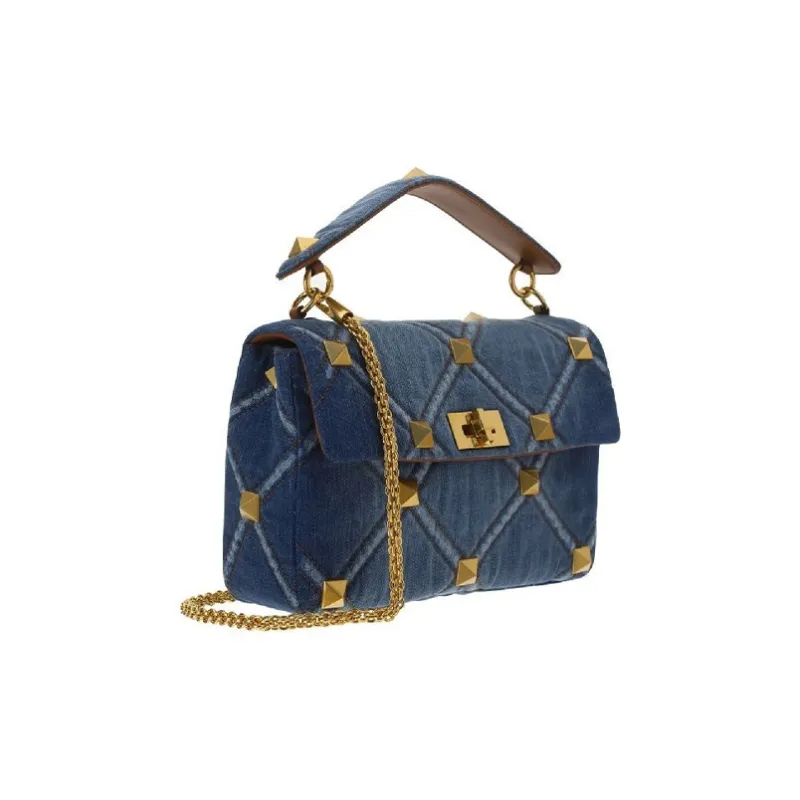 Valentino Denim Shoulder Bag Crossbody Bag Handbag Women's Denim Blue/Denim-1