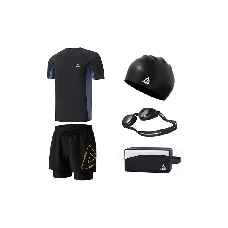 PEAK Swimming Sets Polyester Elastane Seaside Beach Vacation Outdoor Sports Casual Men's Black Blue-7