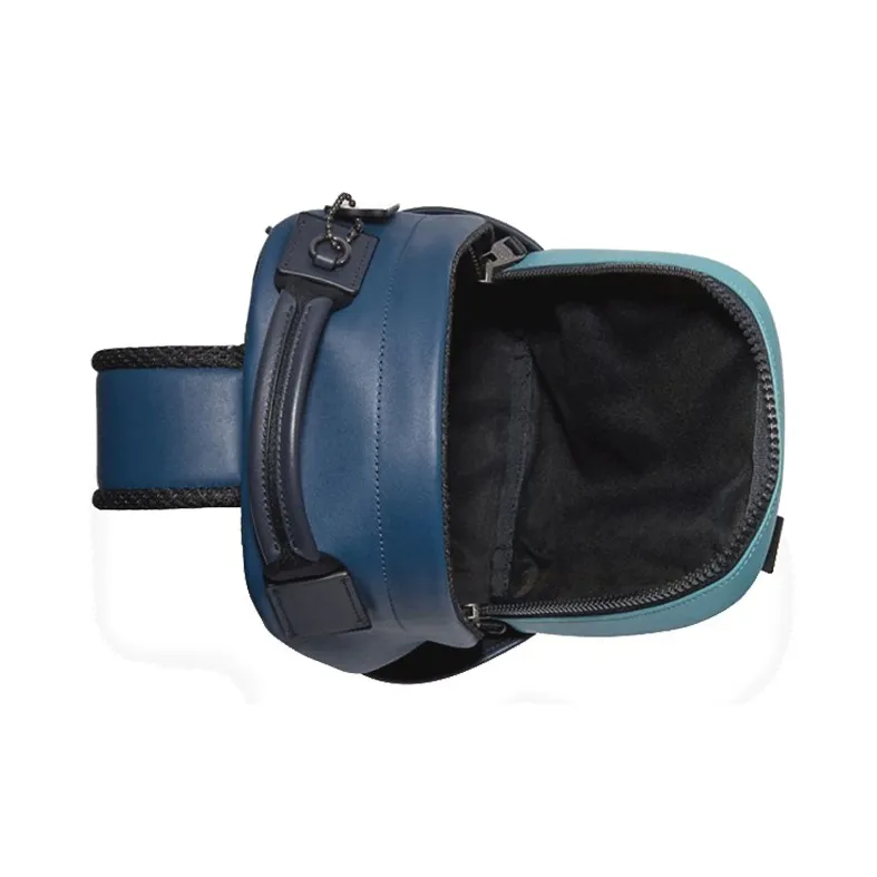 COACH Edge Cow Leather One Shoulder Backpack Handbag Men's Blue Mixed Color-1
