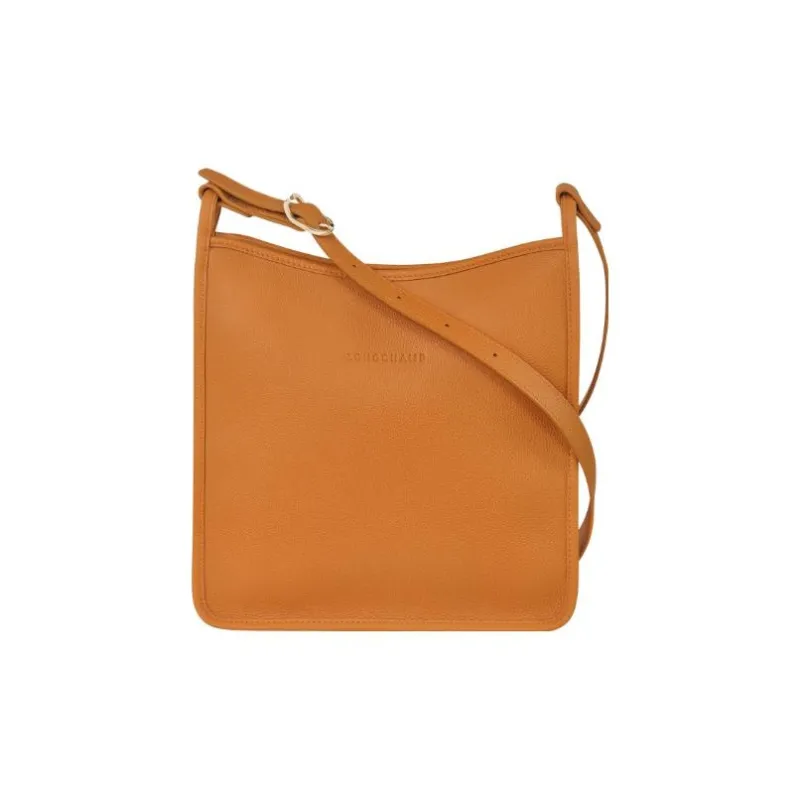 LONGCHAMP Cow Leather Laminated Shoulder Bag Crossbody Bag Large Size Women's Orange-0