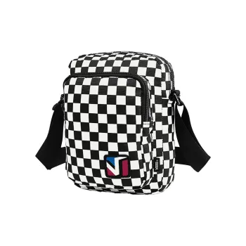Vans Polyester Shoulder Bag Crossbody Bag Unisex Black White Plaid