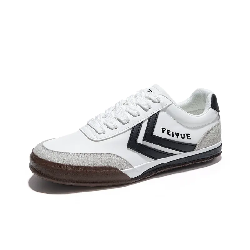 Feiyue German Army Trainers Slip Resistant Low Top Skateboard Shoes Unisex White Black-1