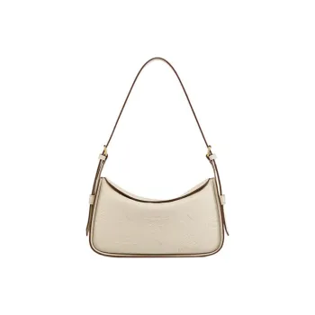 MCM Visetos Leather Shoulder Bag Portable Crossbody Bag Shoulder Bag Small Size Women's Beige