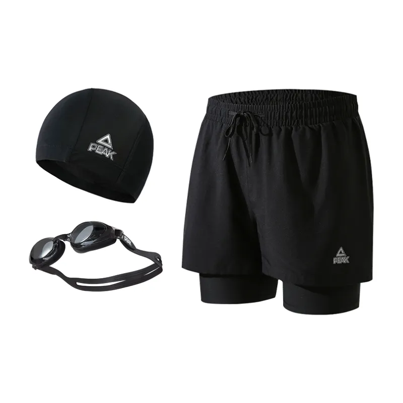 PEAK Swimming Sets Polyester Beach Pool Hot Spring Casual Vacation Travel Plus Size Unisex Black-3