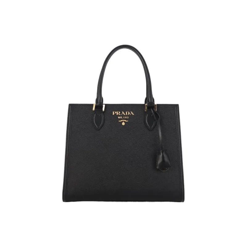 PRADA Leather Tote Bag, Shopping Bag, Shoulder Bag, Crossbody Bag, Handbag Women's Black-1
