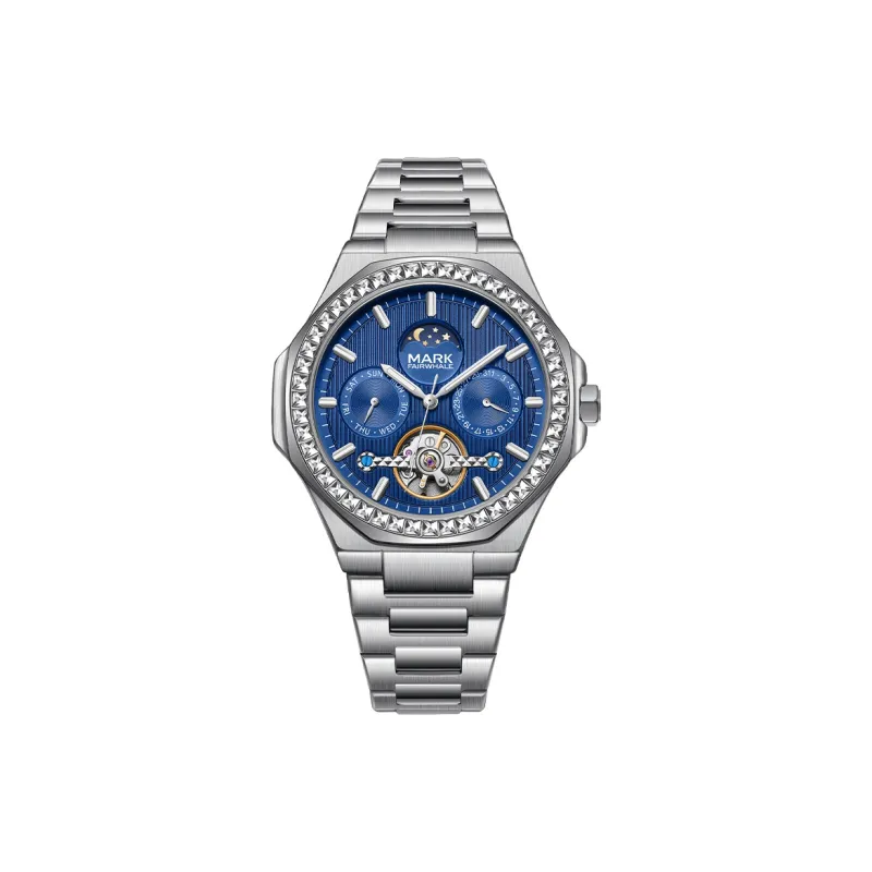 FAIRWHALE Automatic Mechanical Movement Metal Strap Watch Men's Watches Black Dial-3
