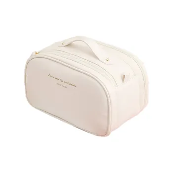 LOHAS Travel Leather Patchwork With TPU Makeup Bag Regular Unisex White/Pink